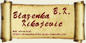 Blaženka Kikojević vizit kartica